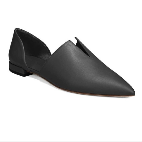 Vince Shoes - Vince Darlington Flat Leather Pointed Toe Slip On Sandal Black Women's Size 8.5